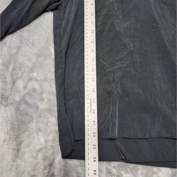 Zara Basic Top Womens M Black Silky Modal Cutout Neckline Tie Wrap Drape Back - Picture 7 of 8